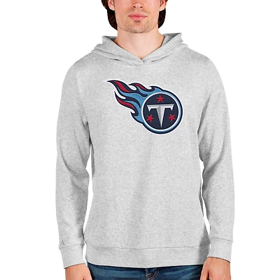 Men's Antigua Heathered Gray Tennessee Titans Team Absolute Pullover Hoodie