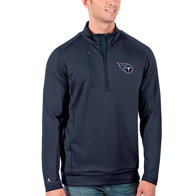 Men's Antigua Navy Tennessee Titans Generation Quarter-Zip Pullover Jacket