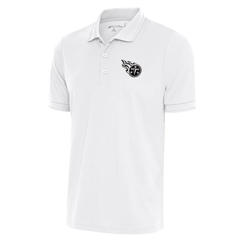 Polo Affluent blanc Antigua pour homme avec logo métallisé des Titans du Tennessee