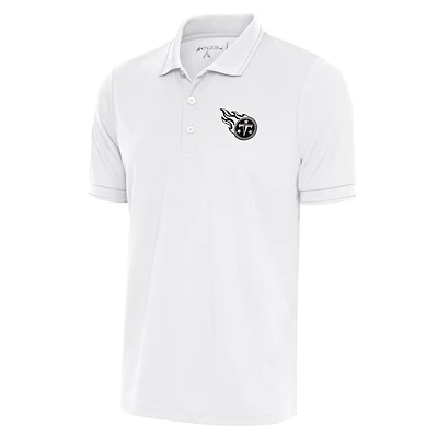 Polo Affluent blanc Antigua pour homme avec logo métallisé des Titans du Tennessee