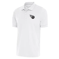 Polo Affluent blanc Antigua pour homme avec logo métallisé des Titans du Tennessee