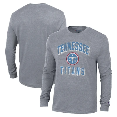 Men's Champion Charcoal Tennessee Titans Ultimate Tri-Blend Long Sleeve T-Shirt