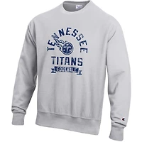 Men's Champion  Heather Gray Tennessee Titans Reverse Weave Fleece Pullover Sweatshirt