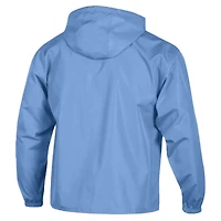 Veste coupe-vent à capuche demi-zip pliable Champion pour homme, bleu clair, Tennessee Titans