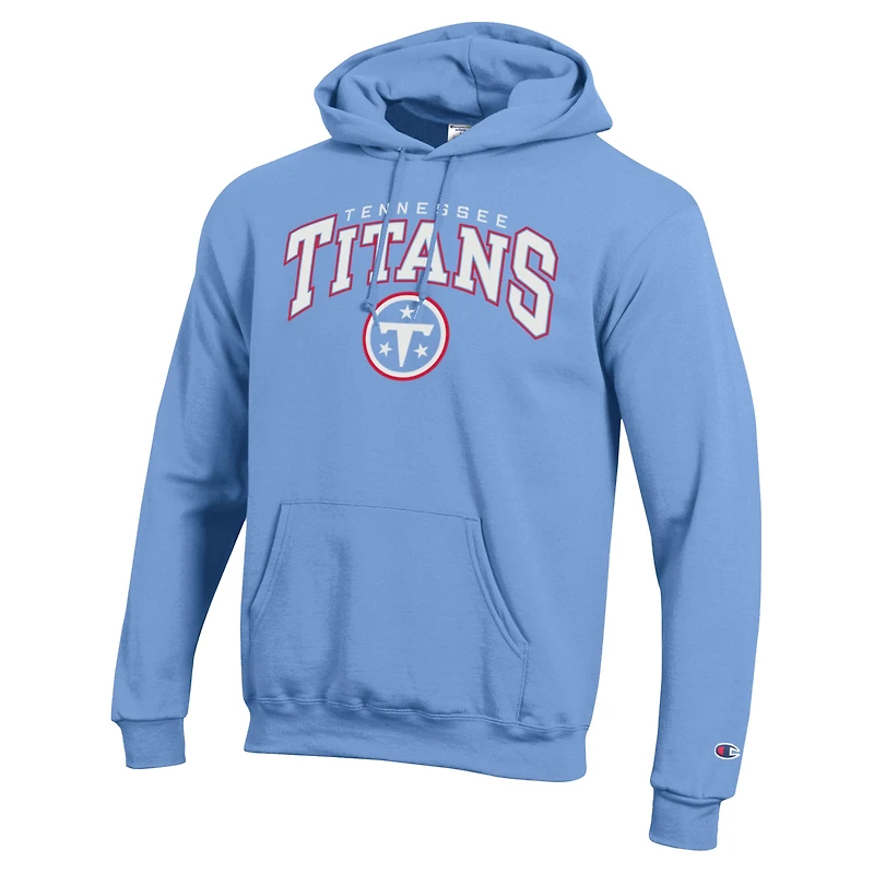 Sweat à capuche Champion blanc pour homme, motif logo arc des Tennessee Titans en Powerblend.