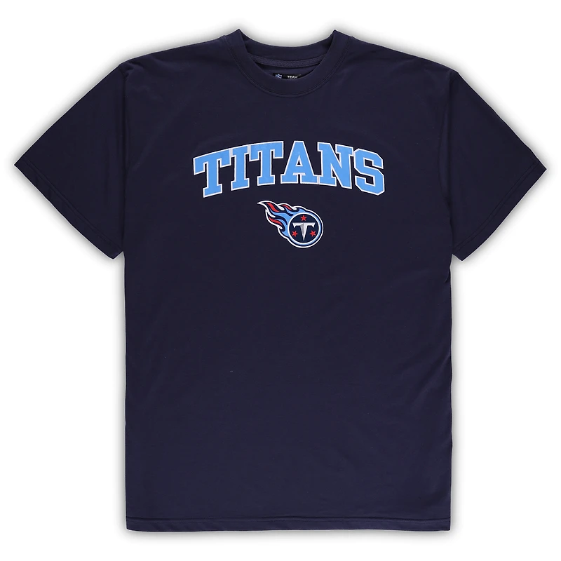 Ensemble pyjama pour homme Concepts Sport bleu marine/gris chiné Tennessee Titans, haut et pantalon de grande taille