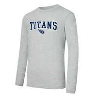 Men's Concepts Sport Navy/Heather Gray Tennessee Titans Regulate Long Sleeve T-Shirt and Plaid Pant Set