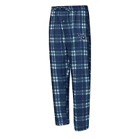Men's Concepts Sport Navy/Heather Gray Tennessee Titans Regulate Long Sleeve T-Shirt and Plaid Pant Set