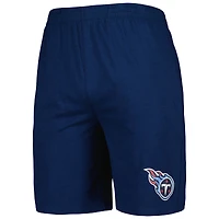 Ensemble de nuit pour homme Concepts Sport bleu marine/blanc Tennessee Titans Downfield avec haut et short