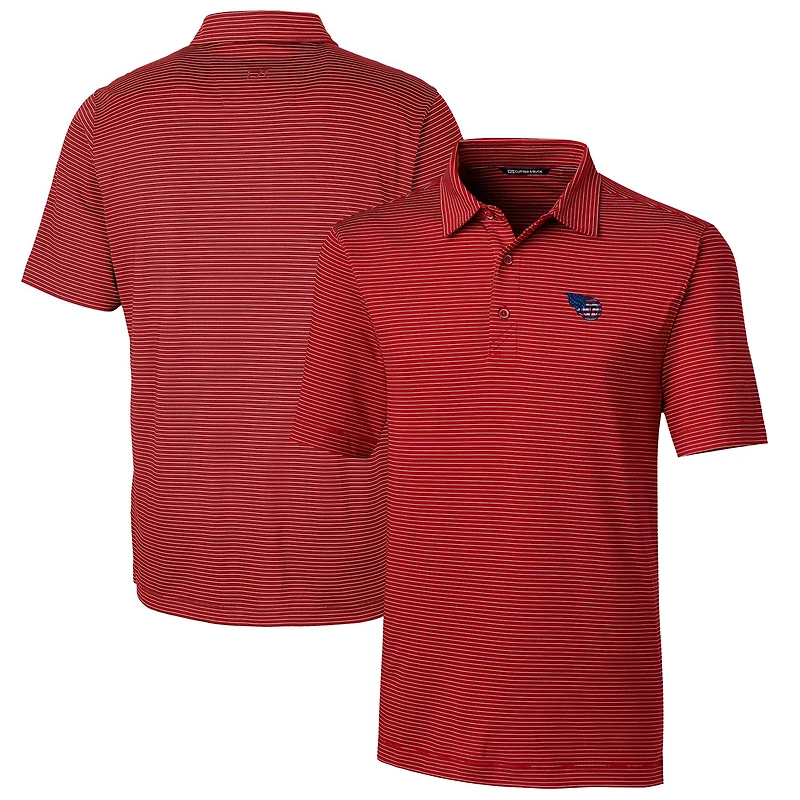 Polo extensible à rayures crayon Forge pour homme Cutter & Buck Cardinal Tennessee Titans, grandes tailles