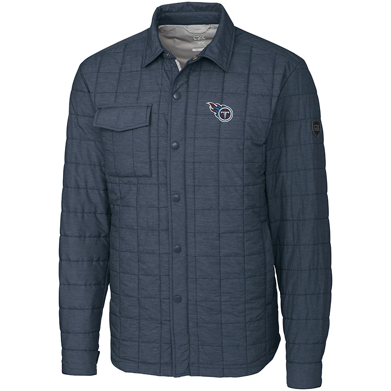 Men's Cutter & Buck Charcoal Tennessee Titans Big Tall Rainier Shirt Jacket