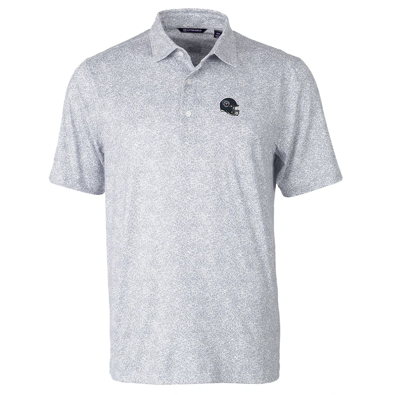 Polo extensible gris à imprimé Pike Constellation pour homme, modèle Cutter & Buck, avec casque des Titans du Tennessee