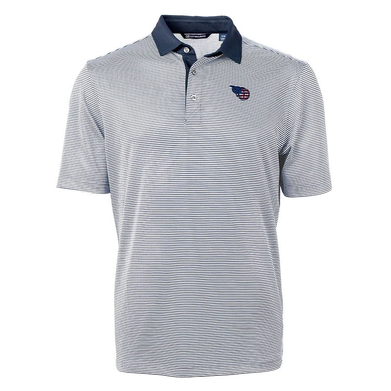 Polo recyclé à micro-rayures en piqué écologique Virtue pour homme, bleu marine/blanc, des Titans du Tennessee, de grande taille
