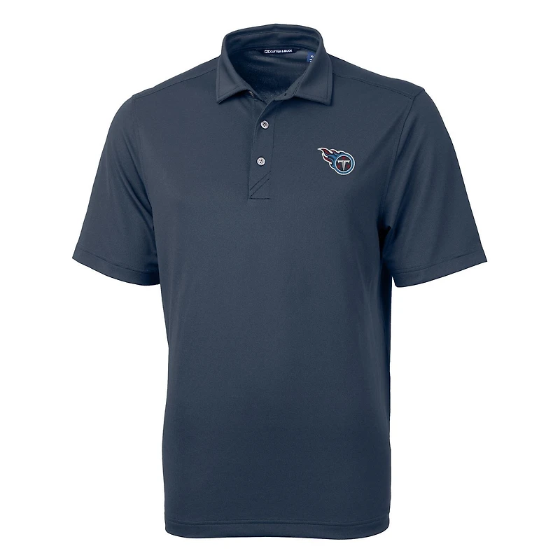 Men's Cutter & Buck Navy Tennessee Titans Big Tall Virtue Eco Pique Recycled Polo
