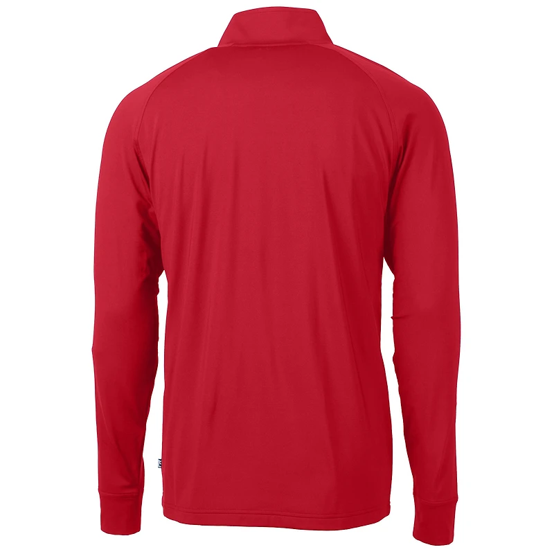 Men's Cutter & Buck Red Tennessee Titans Team Adapt Eco Knit Hybrid Recycled Quarter-Zip Pullover Top