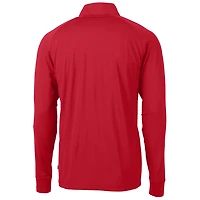 Men's Cutter & Buck Red Tennessee Titans Team Adapt Eco Knit Hybrid Recycled Quarter-Zip Pullover Top
