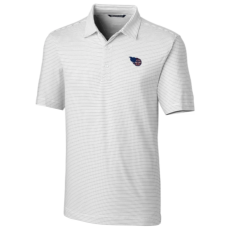Polo extensible à rayures crayon Forge pour homme, blanc, Cutter & Buck, Tennessee Titans, grandes tailles