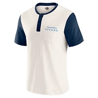 T-shirt Henley à poche colorblock crème Darius Rucker Collection by Fanatics pour homme, Tennessee Titans