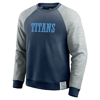 Men's Darius Rucker Collection by Fanatics Navy/Heather Gray Tennessee Titans Colorblock Pullover Sweatshirt