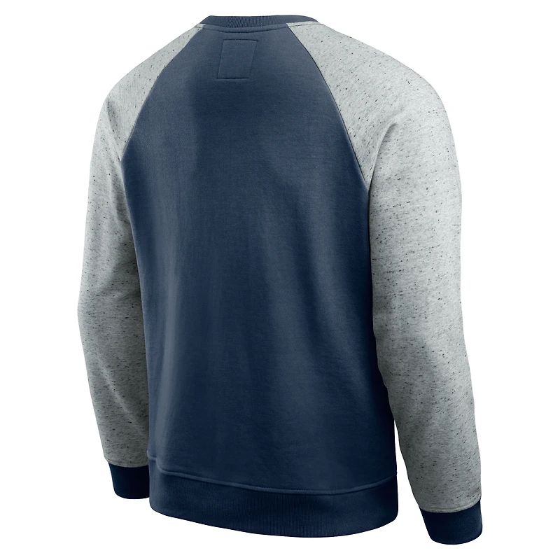 Men's Darius Rucker Collection by Fanatics Navy/Heather Gray Tennessee Titans Colorblock Pullover Sweatshirt
