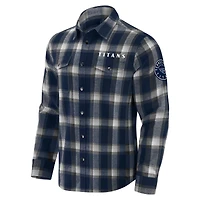 Men's Darius Rucker Collection by Fanatics Navy Tennessee Titans Flannel Plaid Full-Snap Shirt