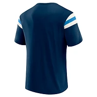 T-shirt de football à manches rayées bleu marine pour homme, collection Darius Rucker par Fanatics, Tennessee Titans