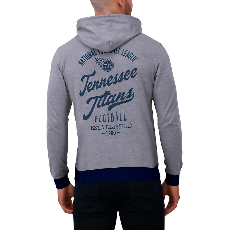 Sweat à capuche en tricot ton sur pour homme de la collection Darius Rucker Fanatics, bleu marine, Tennessee Titans
