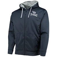 Chandail à capuchon glissière pleine longueur pour homme Dunbrooke Navy/Gris Tennessee Titans Apprentice