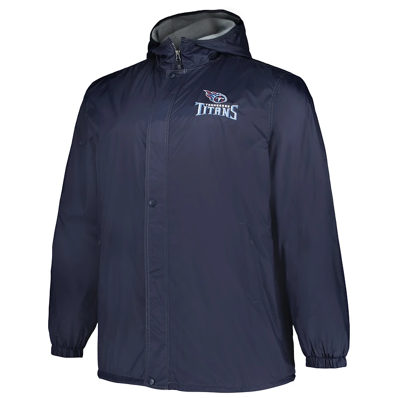 Dunbrooke Navy Tennessee Titans Big & Tall Legacy Stadium Veste entièrement zippée pour homme
