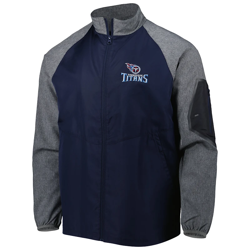 Dunbrooke Navy Tennessee Titans Hurricane Raglan Veste coupe-vent entièrement zippée pour homme