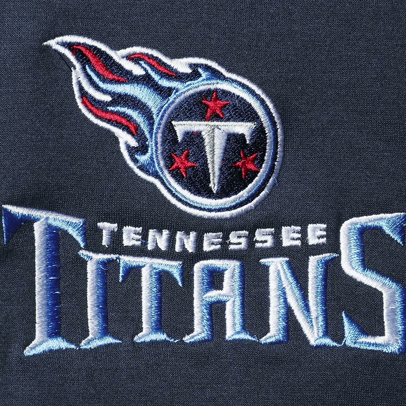 Chandail à capuchon raglan trois mélanges bleu marine Tennessee Titans Shag pour hommes Dunbrooke
