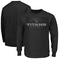 T-shirt à manches longues Fanatics pour homme, noir, avec logo Tennessee Titans, grandes tailles
