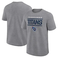 T-shirt Fanatics gris chiné pour homme, coupe grande et taille, des Titans du Tennessee