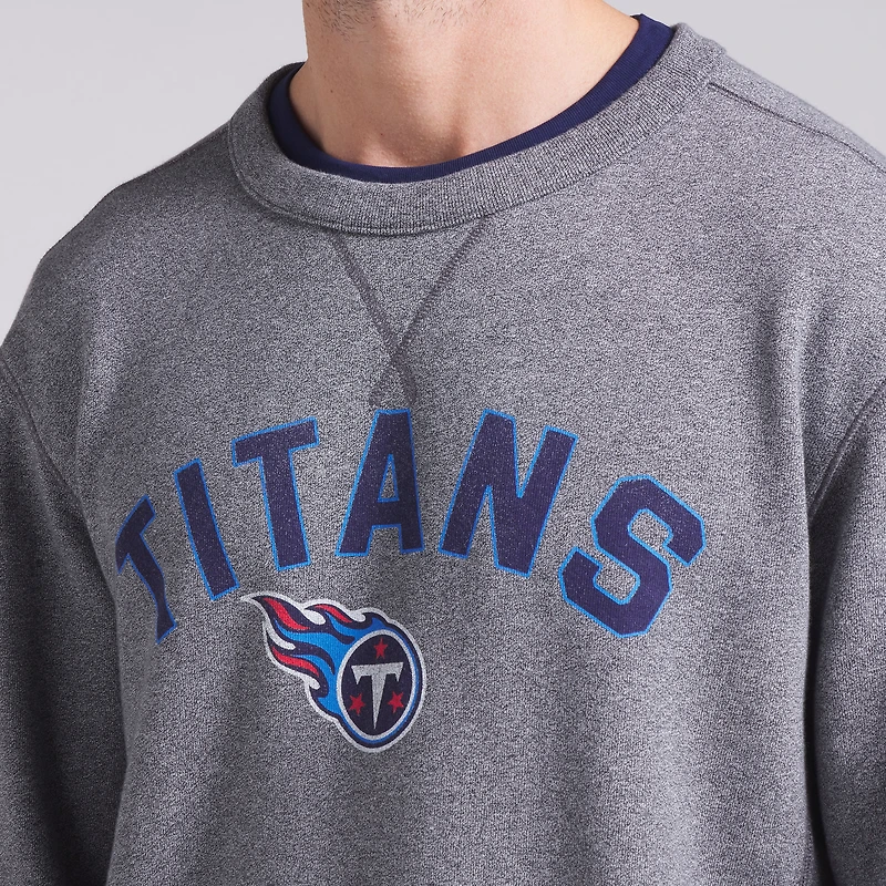 Men's Fanatics  Heather Gray Tennessee Titans Loop Terry Pullover Sweatshirt