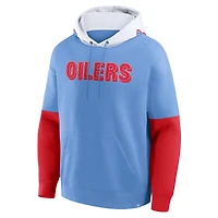 Sweat à capuche rétro bleu clair pour homme Fanatics avec casque des Titans du Tennessee