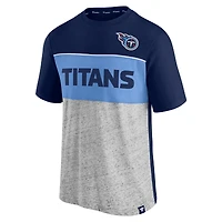 Men's Fanatics Navy/Heathered Gray Tennessee Titans Colorblock T-Shirt