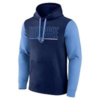 Sweat à capuche enfiler Fanatics bleu marine/bleu clair Tennessee Titans Outline pour homme