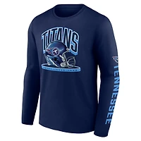 Men's Fanatics  Navy Tennessee Titans Helmet Platform Long Sleeve T-Shirt