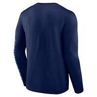 Men's Fanatics  Navy Tennessee Titans Helmet Platform Long Sleeve T-Shirt