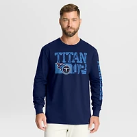 T-shirt à manches longues Fanatics bleu marine pour homme, Tennessee Titans, Hometown Sweep Legacy