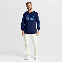 T-shirt à manches longues Fanatics bleu marine pour homme, Tennessee Titans, Hometown Sweep Legacy