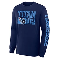 T-shirt à manches longues Fanatics bleu marine pour homme, Tennessee Titans, Hometown Sweep Legacy