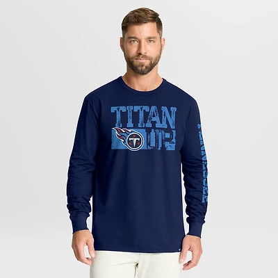 Men's Fanatics Navy Tennessee Titans Hometown Sweep Legacy Long Sleeve T-Shirt