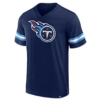 Men's Fanatics  Navy Tennessee Titans Jersey Tackle V-Neck T-Shirt