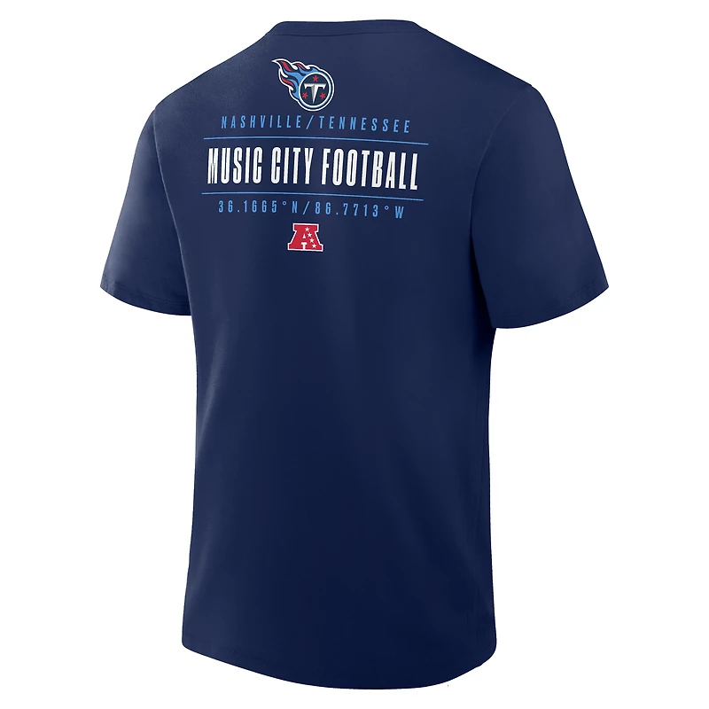 Men's Fanatics Navy Tennessee Titans Passing Pocket Legacy T-Shirt