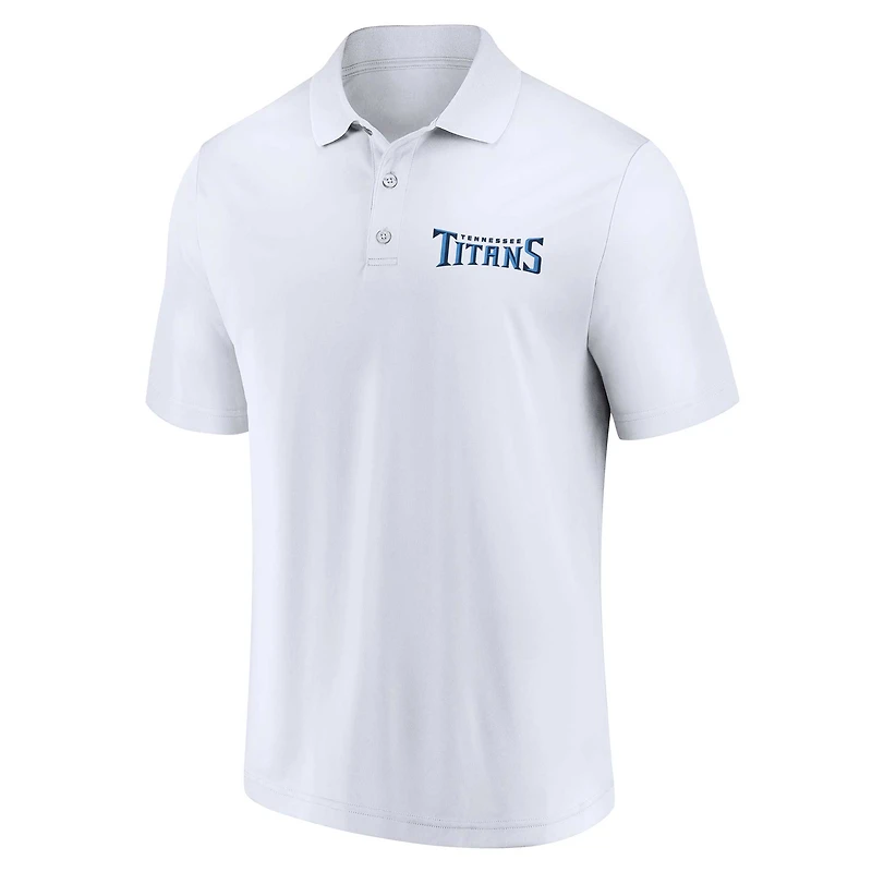 Men's Fanatics White/Navy Tennessee Titans Lockup Two-Pack Polo Set