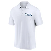 Men's Fanatics White/Navy Tennessee Titans Lockup Two-Pack Polo Set