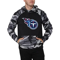 Chandail à manches raglan FOCO Tennessee Titans pour homme - Noir/camouflage capuchon