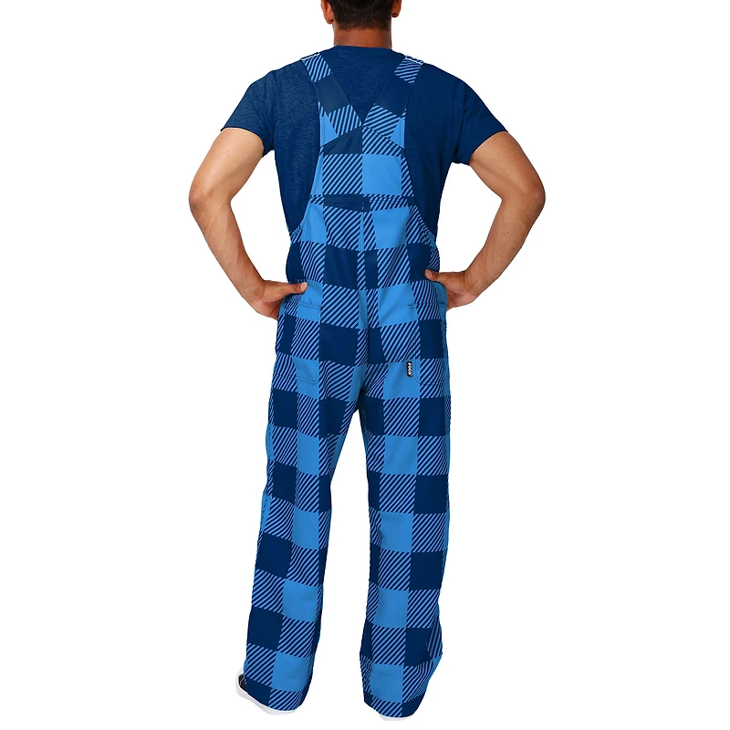 Salopette à carreaux bleu clair FOCO Tennessee Titans avec grand logo pour hommes