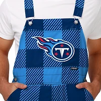 Salopette à carreaux bleu clair FOCO Tennessee Titans avec grand logo pour hommes